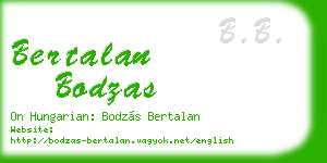 bertalan bodzas business card