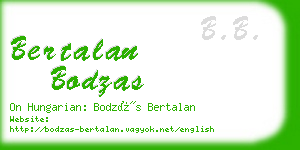 bertalan bodzas business card